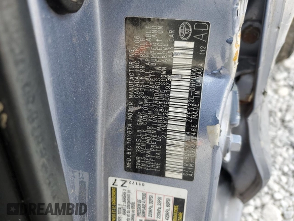 2006 Toyota Matrix STD with VIN 2T1KR32E16C619732, listed as a Copart auction lot 52933655 with Not Provided miles and Salvage Title. Bid and sale history available at carsss.com. Image 14.