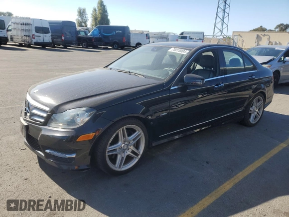 2012 Mercedes-Benz C 350 Sport with VIN WDDGF5HB6CR199867, listed as a Copart auction lot 75015004 with 92,570 mi miles and Salvage Title. Bid and sale history available at DreamBid. Image 1.