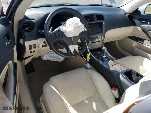 2010 Lexus IS 250C with VIN JTHFF2C29A2512703, listed as a Copart auction lot 46856025 with 0 miles and Salvage Title. Bid and sale history available at carsss.com. Image 8.