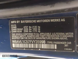 2015 BMW X1 xDrive28i with VIN WBAVL1C57FVY35998, listed as a IAAI auction lot 41740072 with 84,233 mi miles. Bid and sale history available at carsss.com. Image 9.