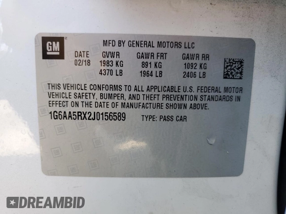 2018 Cadillac ATS RWD z VIN 1G6AA5RX2J0156589, wystawiony jako Copart lot #73422014 z przebiegiem 63 432 mil mil oraz Szkoda całkowita • Salvage title. Historia ofert i sprzedaży dostępna na DreamBid. Obrazek 13.