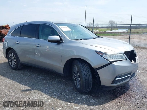 2016 Acura MDX w/Tech with VIN 5FRYD4H47GB039491, listed as a IAAI auction lot 42025711 with 124,491 mi miles. Bid and sale history available at carsss.com. Image 1.