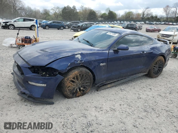 2019 Ford Mustang GT with VIN 1FA6P8CF2K5201110, listed as a Copart auction lot 51471395 with 49,981 mi miles and Salvage Title. Bid and sale history available at carsss.com. Image 1.