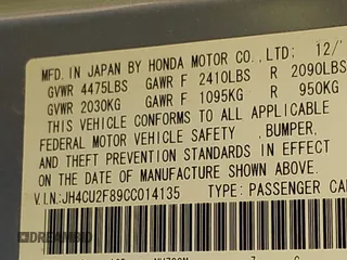 2012 Acura TSX Special Edition with VIN JH4CU2F89CC014135, listed as a IAAI auction lot 41680653 with 154,182 mi miles. Bid and sale history available at carsss.com. Image 9.