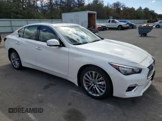 2024 Infiniti Q50 Luxe with VIN JN1EV7BR3RM631281, listed as a Copart auction lot 72021944 with 3,994 mi miles and Salvage Title. Bid and sale history available at DreamBid. Image 4.