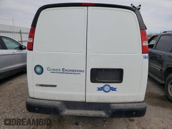 2019 Chevrolet Express Cargo with VIN 1GCWGAFP7K1185578, listed as a Copart auction lot 50901655 with 104,755 mi miles and Salvage title. Bid and sale history available at DreamBid. Image 6.