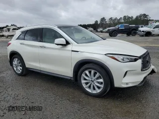 2019 Infiniti QX50 Essential with VIN 3PCAJ5M38KF123407, listed as a Copart auction lot 47766485 with 54,263 mi miles and Salvage Title. Bid and sale history available at DreamBid. Image 4.