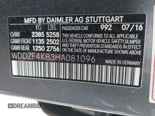 2017 Mercedes-Benz E 300 Luxury with VIN WDDZF4KB3HA081096, listed as a IAAI auction lot 42297801 with 128,798 mi miles and . Bid and sale history available at DreamBid. Image 9.