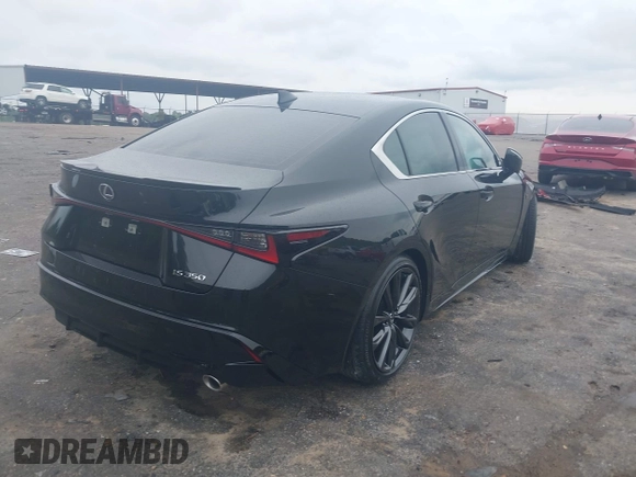 2025 Lexus IS 350 F Sport with VIN JTHBZ1B24S5084184, listed as a IAAI auction lot 42222378 with 2,114 mi miles and . Bid and sale history available at DreamBid. Image 4.