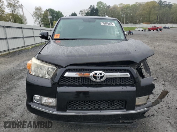 2013 Toyota 4Runner SR5 with VIN JTEBU5JR5D5144722, listed as a Copart auction lot 50799805 with Not provided miles and Salvage title. Bid and sale history available at DreamBid. Image 5.