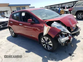2015 Nissan LEAF SV with VIN 1N4AZ0CPXFC309636, listed as a Copart auction lot 57263473 with 0 mi miles. Bid and sale history available at carsss.com. Image 4.