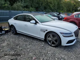 2022 Genesis G80 3.5T Sport with VIN KMTGB4SD1NU127325, listed as a Copart auction lot 70395384 with 28,844 mi miles and Salvage Title. Bid and sale history available at carsss.com. Image 4.