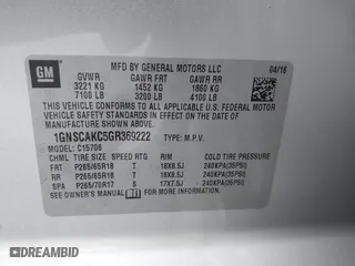 2016 Chevrolet Tahoe LS with VIN 1GNSCAKC5GR369222, listed as a IAAI auction lot 41216640 with 95,549 mi miles. Bid and sale history available at carsss.com. Image 9.