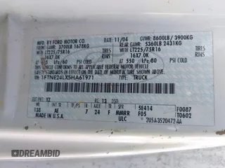 2005 Ford Econoline Cargo with VIN 1FTNE24LX5HA61971, listed as a IAAI auction lot 41748726 with Not Provided miles. Bid and sale history available at carsss.com. Image 9.