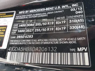 2013 Mercedes-Benz M 350 with VIN 4JGDA5HB8DA206132, listed as a IAAI auction lot 42015944 with 51,892 mi miles and . Bid and sale history available at carsss.com. Image 9.