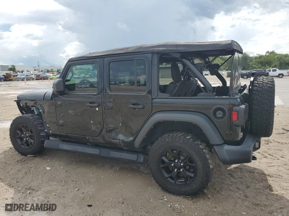 2021 Jeep Wrangler Unlimited Willys Sport with VIN 1C4HJXDN3MW681126, listed as a Copart auction lot 61303544 with 39,514 mi miles and Salvage Title. Bid and sale history available at carsss.com. Image 2.
