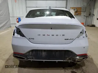 2022 Genesis G70 3.3T with VIN KMTG54TEXNU103314, listed as a Copart auction lot 50079415 with 46,603 mi miles and Salvage Title. Bid and sale history available at DreamBid. Image 6.