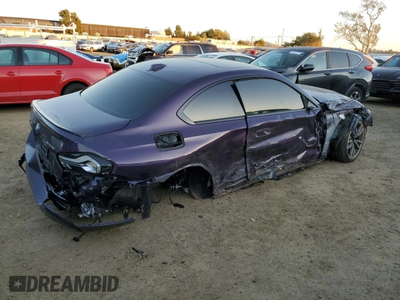 2024 BMW 2 Series M240i xDrive with VIN 3MW53CM0XR8E57407, listed as a Copart auction lot 87748745 with 11,111 mi miles and Salvage Title. Bid and sale history available at carsss.com. Image 3.
