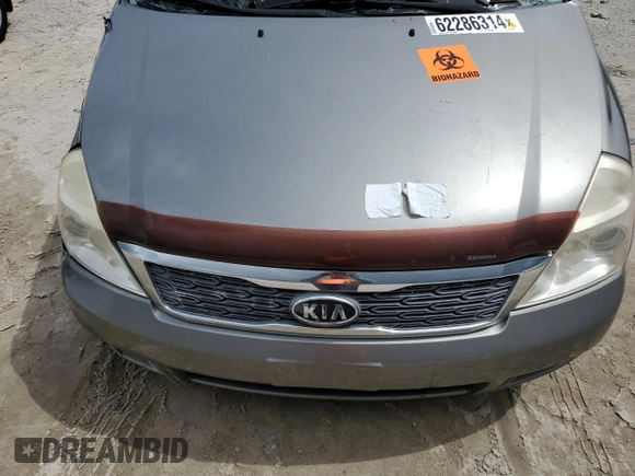 2012 Kia Sedona EX with VIN KNDMH4C71C6427585, listed as a Copart auction lot 62286314 with 0 mi miles and Salvage Title. Bid and sale history available at carsss.com. Image 13.