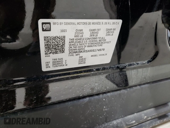 2024 Chevrolet Blazer RS with VIN 3GNKBKRSXRS174979, listed as a Copart auction lot 57282895 with 14,560 mi miles and Salvage title. Bid and sale history available at DreamBid. Image 14.