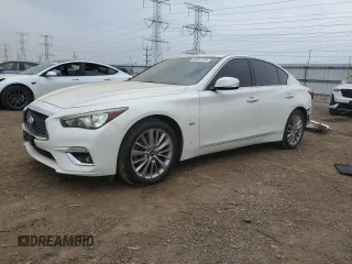 2019 Infiniti Q50 Luxe with VIN JN1EV7AR6KM554106, listed as a Copart auction lot 60844105 with 116,936 mi miles and Salvage title. Bid and sale history available at DreamBid. Image 1.