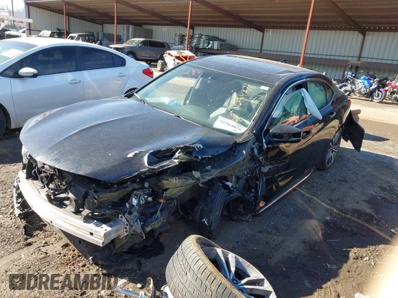 2020 Acura TLX w/Technology Pkg with VIN 19UUB3F45LA003614, listed as a IAAI auction lot 41564876 with 1 mi miles. Bid and sale history available at carsss.com. Image 2.