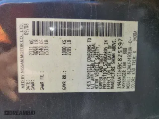 2009 Nissan Maxima 3.5 SV with VIN 1N4AA51E69C825597, listed as a Copart auction lot 58472894 with 234,230 mi miles and Salvage Title. Bid and sale history available at carsss.com. Image 12.
