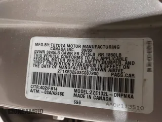 2003 Toyota Matrix Std z VIN 2T1KR32E33C087900, wystawiony jako IAAI lot #42512283 z przebiegiem 191 974 mil mil oraz . Historia ofert i sprzedaży dostępna na DreamBid. Obrazek 9.