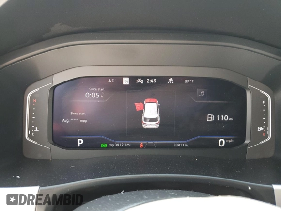 2022 Volkswagen Atlas SEL Premium R-Line with VIN 1V2FE2CA6NC219819, listed as a Copart auction lot 54796015 with 33,911 mi miles and Clean title. Bid and sale history available at DreamBid. Image 9.
