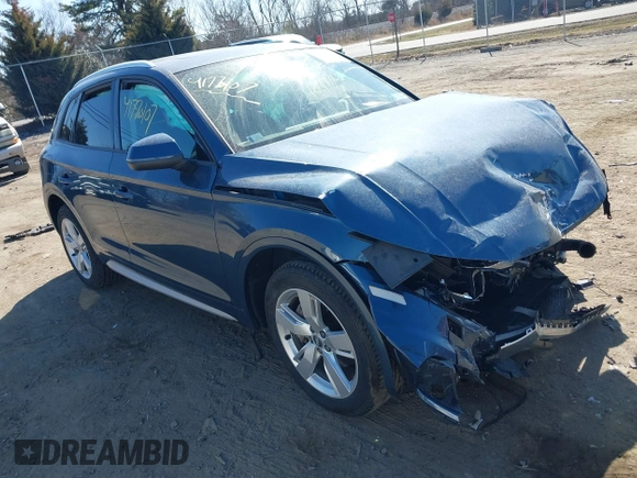 2018 Audi Q5 Premium with VIN WA1ANAFY3J2010479, listed as a IAAI auction lot 41770107 with 52,997 mi miles. Bid and sale history available at carsss.com. Image 1.