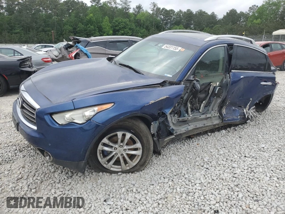 2013 Infiniti FX with VIN JN8CS1MW3DM174322, listed as a Copart auction lot 54331155 with Not provided miles and Salvage title. Bid and sale history available at DreamBid. Image 1.