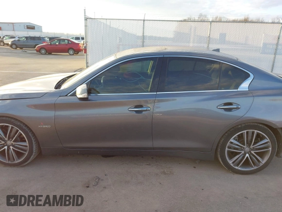 2014 Infiniti Q50 Hybrid Sport with VIN JN1AV7AP4EM691658, listed as a IAAI auction lot 41164910 with 90,521 mi miles and . Bid and sale history available at DreamBid. Image 15.