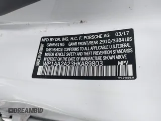 2017 Porsche Cayenne with VIN WP1AA2A23HKA89803, listed as a IAAI auction lot 41939952 with 79,239 mi miles. Bid and sale history available at carsss.com. Image 9.