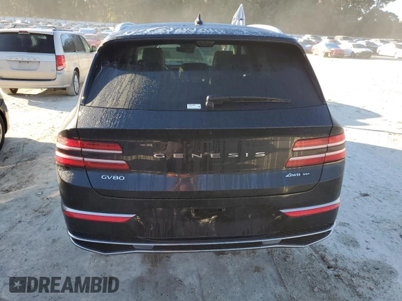 2025 Genesis GV80 Prestige with VIN KMUHEESC3SU218547, listed as a Copart auction lot 81136884 with 5,619 mi miles and Salvage Title. Bid and sale history available at DreamBid. Image 6.