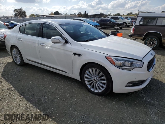 2015 Kia K900 Luxury with VIN KNALW4D43F6021136, listed as a Copart auction lot 79057764 with 60,959 mi miles and Salvage Title. Bid and sale history available at carsss.com. Image 4.