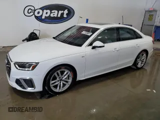 2024 Audi A4 S line Premium Plus z VIN WAUEAAF43RA034263, wystawiony jako Copart lot #60814115 z przebiegiem 42 222 mil mil oraz Szkoda całkowita • Salvage title. Historia ofert i sprzedaży dostępna na DreamBid. Obrazek 1.