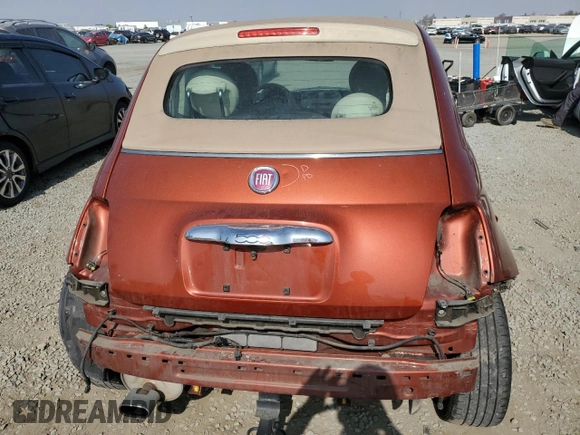 2012 FIAT 500 Pop with VIN 3C3CFFDR1CT347856, listed as a Copart auction lot 61759385 with 126,388 mi miles and Salvage title. Bid and sale history available at DreamBid. Image 6.