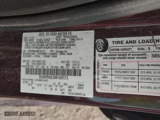 2011 Ford Fusion SE with VIN 3FAHP0HA5BR160573, listed as a IAAI auction lot 41797300 with 158,813 mi miles. Bid and sale history available at carsss.com. Image 9.