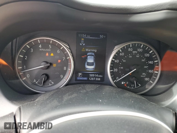 2018 Infiniti Q50 3.0t Luxe with VIN JN1EV7AP1JM354635, listed as a Copart auction lot 45191065 with 58,914 mi miles and Salvage Title. Bid and sale history available at carsss.com. Image 9.