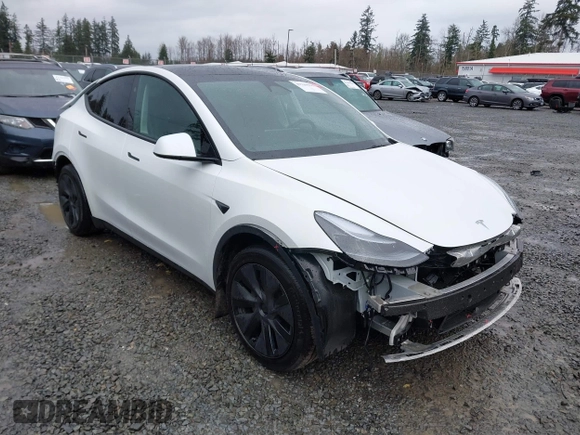 2025 Tesla Model Y Long Range with VIN 7SAYGDEDXSF248734, listed as a IAAI auction lot 41719195 with 5,876 mi miles and . Bid and sale history available at DreamBid. Image 1.