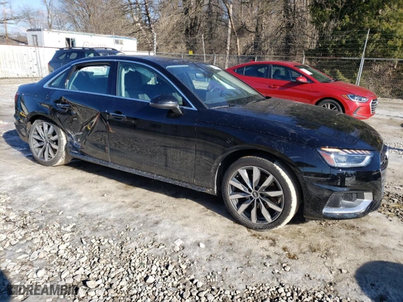 2022 Audi A4 Sedan Premium Plus with VIN WAUBBAF44NA005851, listed as a Copart auction lot 43687845 with 11,188 mi miles and Salvage Title. Bid and sale history available at carsss.com. Image 4.