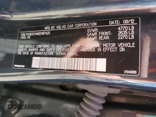 2013 Volvo S60 T5 with VIN YV1612FH4D2187425, listed as a Copart auction lot 54488905 with 123,777 mi miles and Salvage Title. Bid and sale history available at carsss.com. Image 12.
