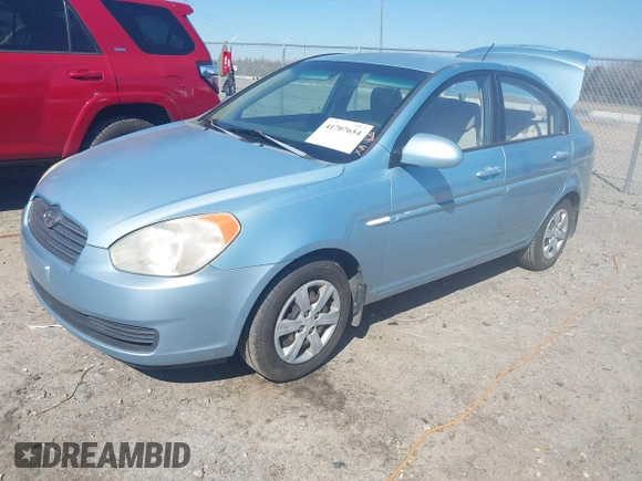 2008 Hyundai Accent GLS with VIN KMHCN46C38U237153, listed as a IAAI auction lot 41707654 with 95,003 mi miles. Bid and sale history available at carsss.com. Image 2.