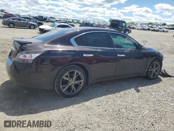 2014 Nissan Maxima S with VIN 1N4AA5AP6EC439077, listed as a Copart auction lot 55725395 with 224,913 mi miles and Non repairable. Bid and sale history available at DreamBid. Image 3.