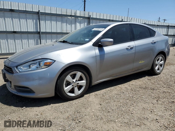 2016 Dodge Dart SXT with VIN 1C3CDFBBXGD538179, listed as a Copart auction lot 52308915 with 124,190 mi miles and Salvage Title. Bid and sale history available at carsss.com. Image 1.