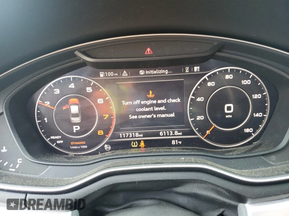 2017 Audi A4 Premium with VIN WAUDNAF40HN050153, listed as a Copart auction lot 60552645 with 117,318 mi miles and Salvage title. Bid and sale history available at DreamBid. Image 9.