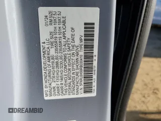 2024 Honda Odyssey Elite с VIN 5FNRL6H99RB030410, выставлен на аукционе Copart как лот 87886105 с пробегом 8 655 миль миль и Списание • Salvage title. История ставок и продаж доступна на DreamBid. Изображение 15.