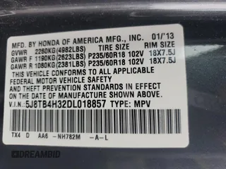 2013 Acura RDX z VIN 5J8TB4H32DL018857, wystawiony jako Copart lot #57393435 z przebiegiem 104 998 mil mil oraz Szkoda całkowita • Salvage title. Historia ofert i sprzedaży dostępna na DreamBid. Obrazek 12.