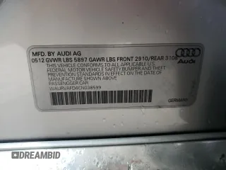 2012 Audi A8 z VIN WAURVAFD4CN038599, wystawiony jako Copart lot #59554025 z przebiegiem 93 334 mil mil oraz Szkoda całkowita • Salvage title. Historia ofert i sprzedaży dostępna na DreamBid. Obrazek 12.