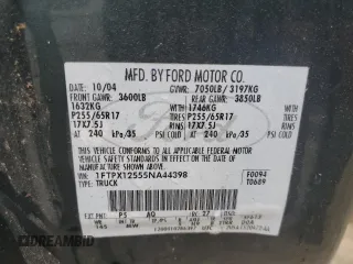 2005 Ford F-150 XLT with VIN 1FTPX12555NA44398, listed as a Copart auction lot 73512074 with 126,076 mi miles and Salvage Title. Bid and sale history available at carsss.com. Image 13.